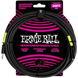 Ernie Ball Effects Rallonge Stéréo MINI-jack Vers MINI-jack 6M Noire