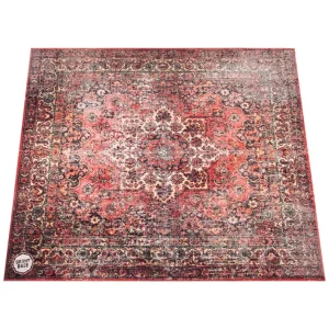 Drum N Base Suspension Libre & Réduction du Bruit d&rsquo;Impact de 27dB – Tapis de Batterie 1.50 x 1.30m – Persian Worn Red